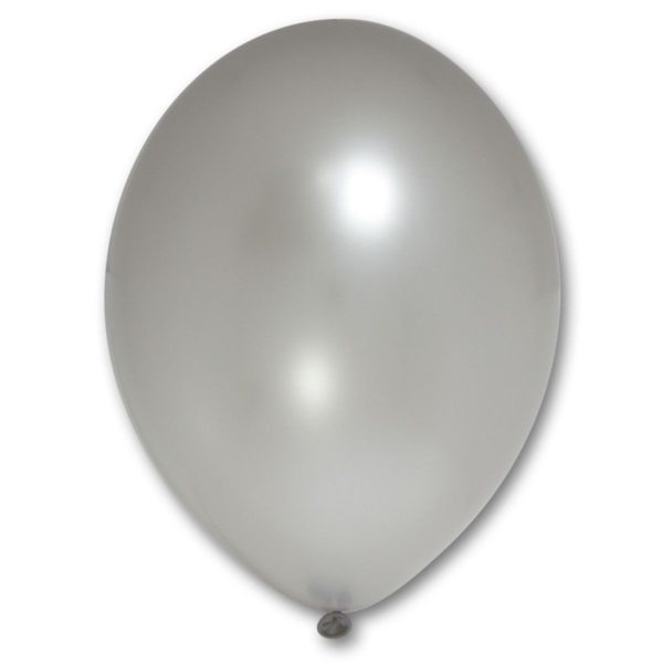 Латексный шарик стандартный металик серебряный.
