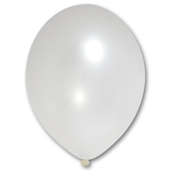 Латексный шарик стандартный металик белый.