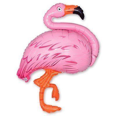 Фольгированный шар фигура фламинго. Размер 130х75 см