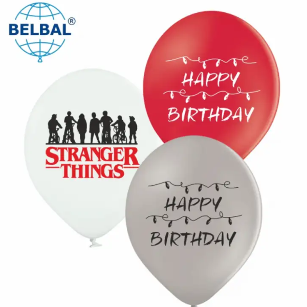 ПОВІТРЯНА КУЛЬКА (В105 30 СМ) "STRANGER THINGS" HAPPY BIRTHDAY