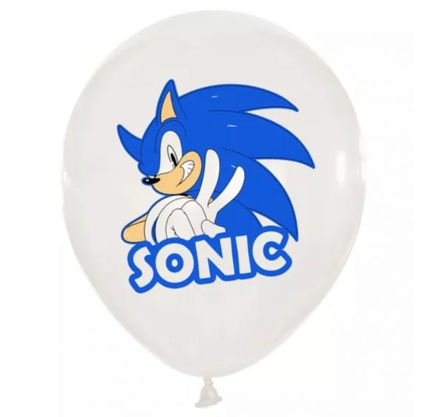 Воздушный шар с рисунком ёжика Соника.