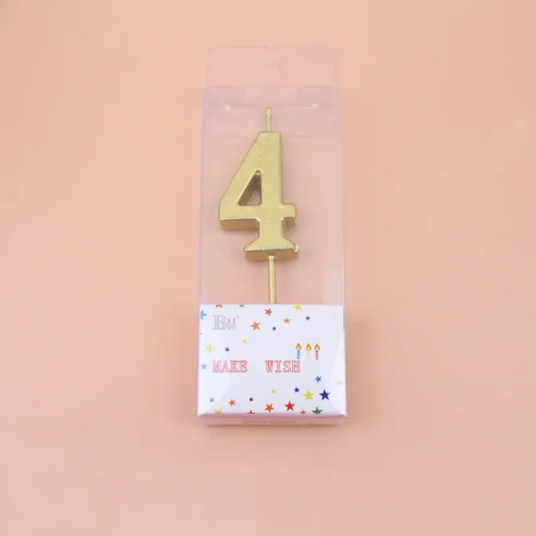 Свічка цифра "4" золото