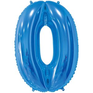 Фольгированный шар в форме цифры ноль голубого цвета. Размер - 66 см.