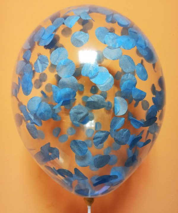 прозрачный шарик с голубыми кружочками