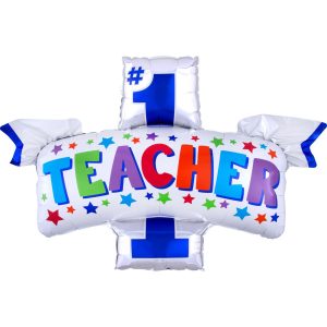 фольгированный шар в виде ленты с надписью "Teacher #1"