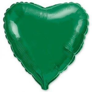 Фольгированное сердце зеленое