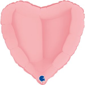 Фольгированное сердце макарун розовый.