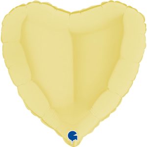 Фольгированное сердце макарун желтый Matte.