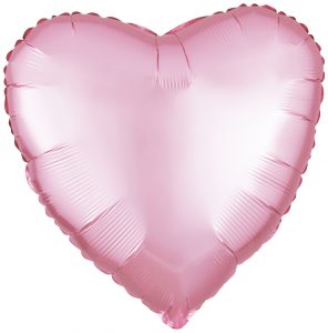 Фольгированное сердце сатин розовое.