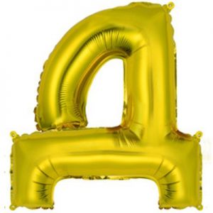Фольгированный воздушный шар в форме золотистой буквы "Д"
