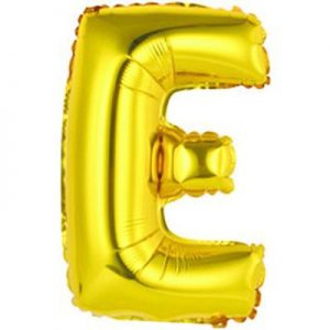 Фольгированный воздушный шар в форме золотистой буквы "Е"