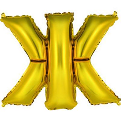 Фольгированный воздушный шар в форме золотистой буквы "Ж"