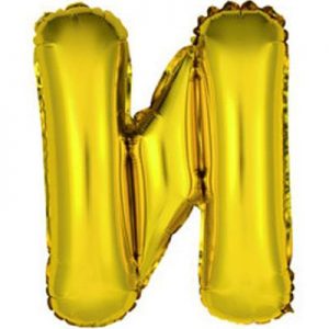 Фольгированный воздушный шар в форме золотистой буквы "И"