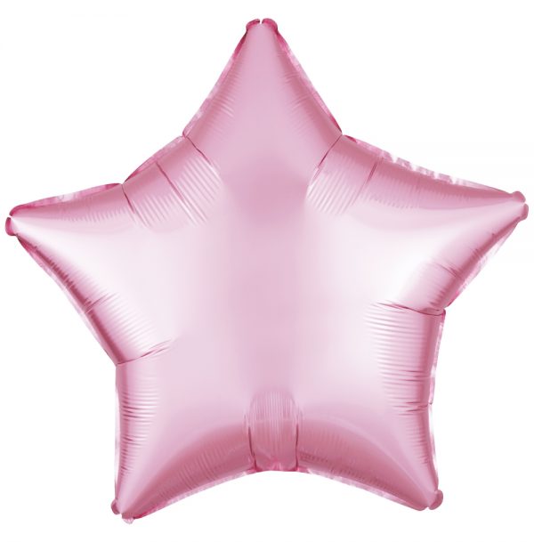 Фольгированная звезда сатин розовая.