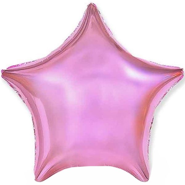 Фольгированная звезда металлик розовая.