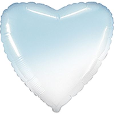 Фольгированное сердце бело-голубое.