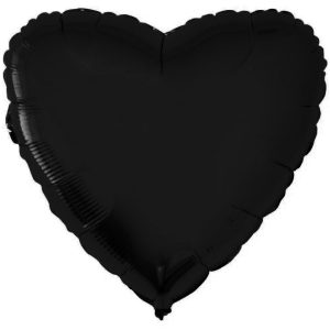 Фольгированное сердце черное.