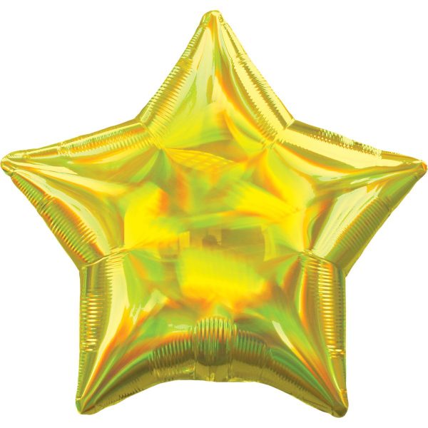 Фольгированная звезда золото голография