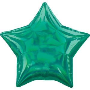 Фольгированная звезда зеленая голография.