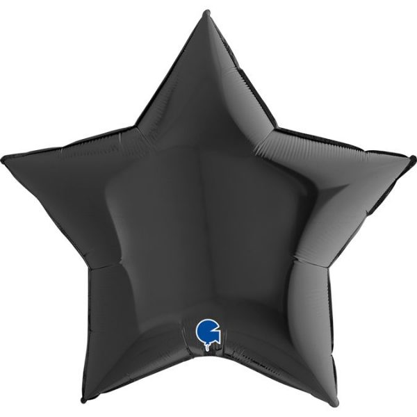 Фольгированный шар Grabo итальянского производства в форме большой черной звезды.