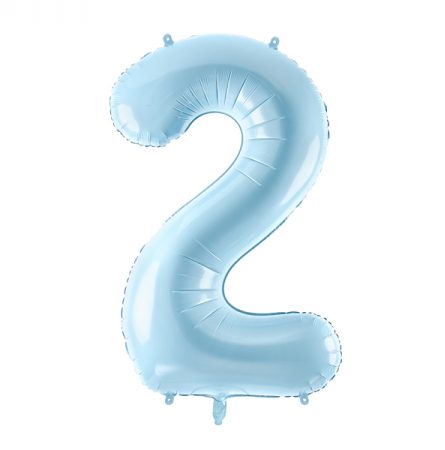 Фольгированный шар в форме голубой цифры 2.