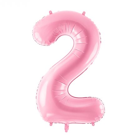 Фольгированный шар в форме розовой цифры 2.