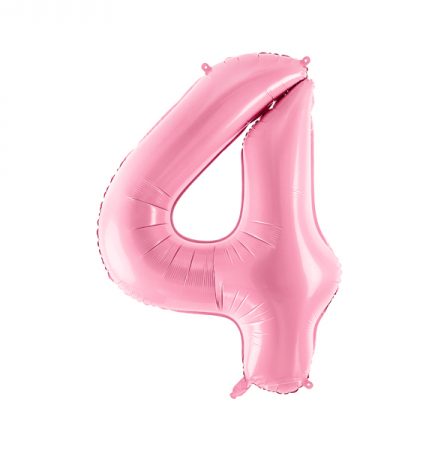Фольгированный шар в форме розовой цифры 4.