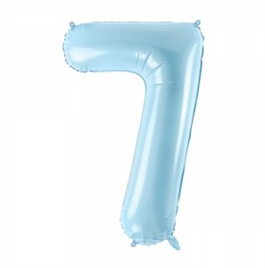 Фольгированный шар в форме голубой цифры 7.