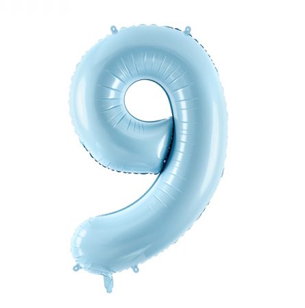 Фольгированный шар в форме голубой цифры 9.